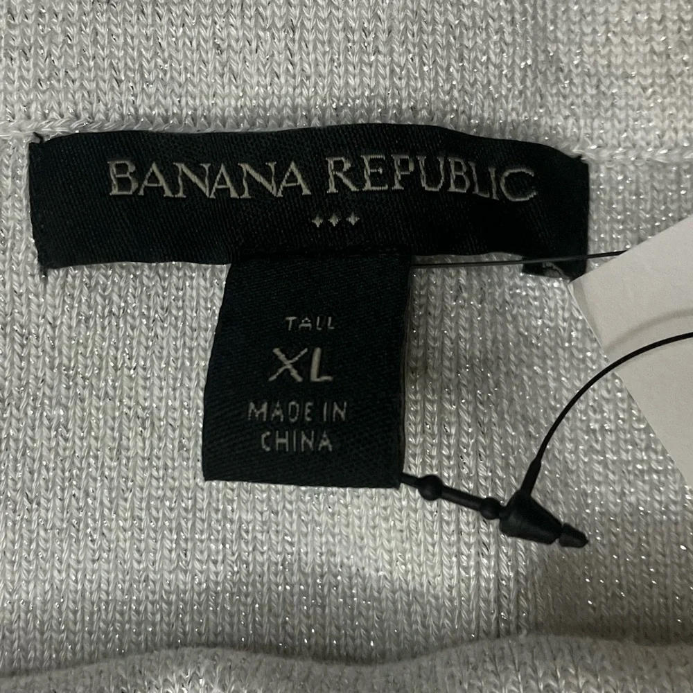 Banana Republic Factory Silver Shimmer Sweater Knit Skirt